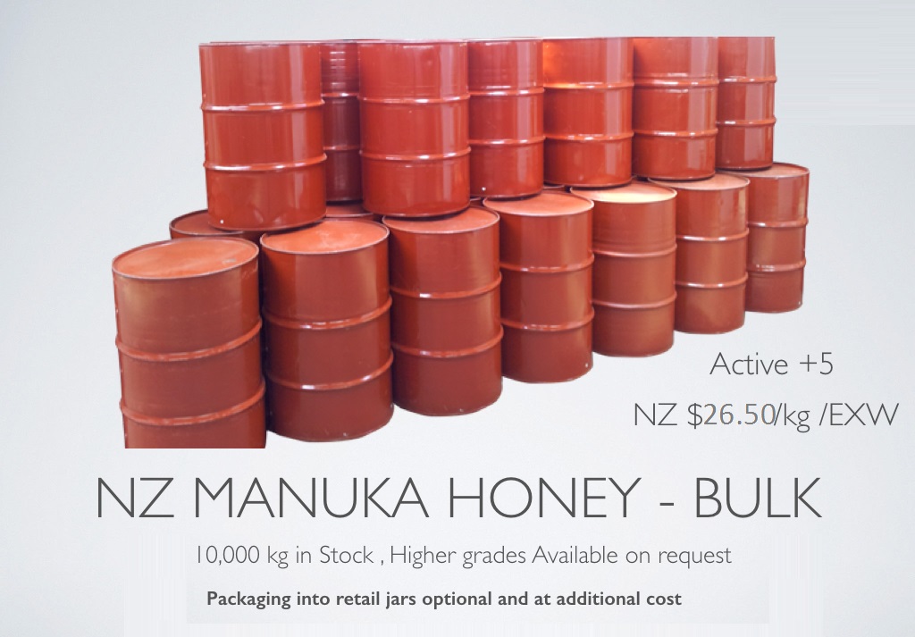 Manuka Honey in Bulk / Active + 5 / NZ/ EXW