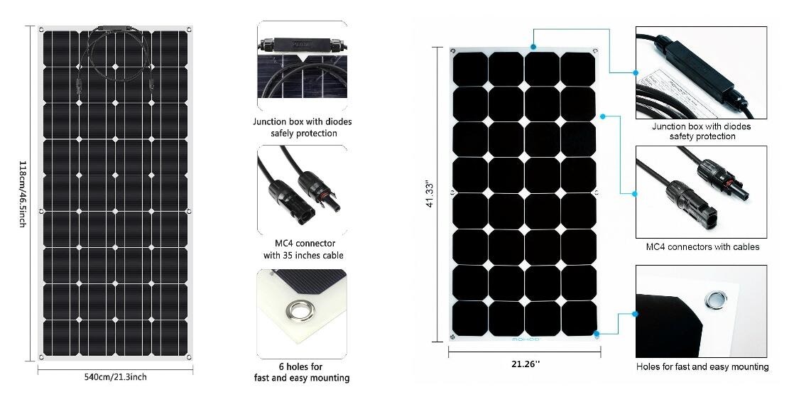 Sun Power cells semi flexible solar panel