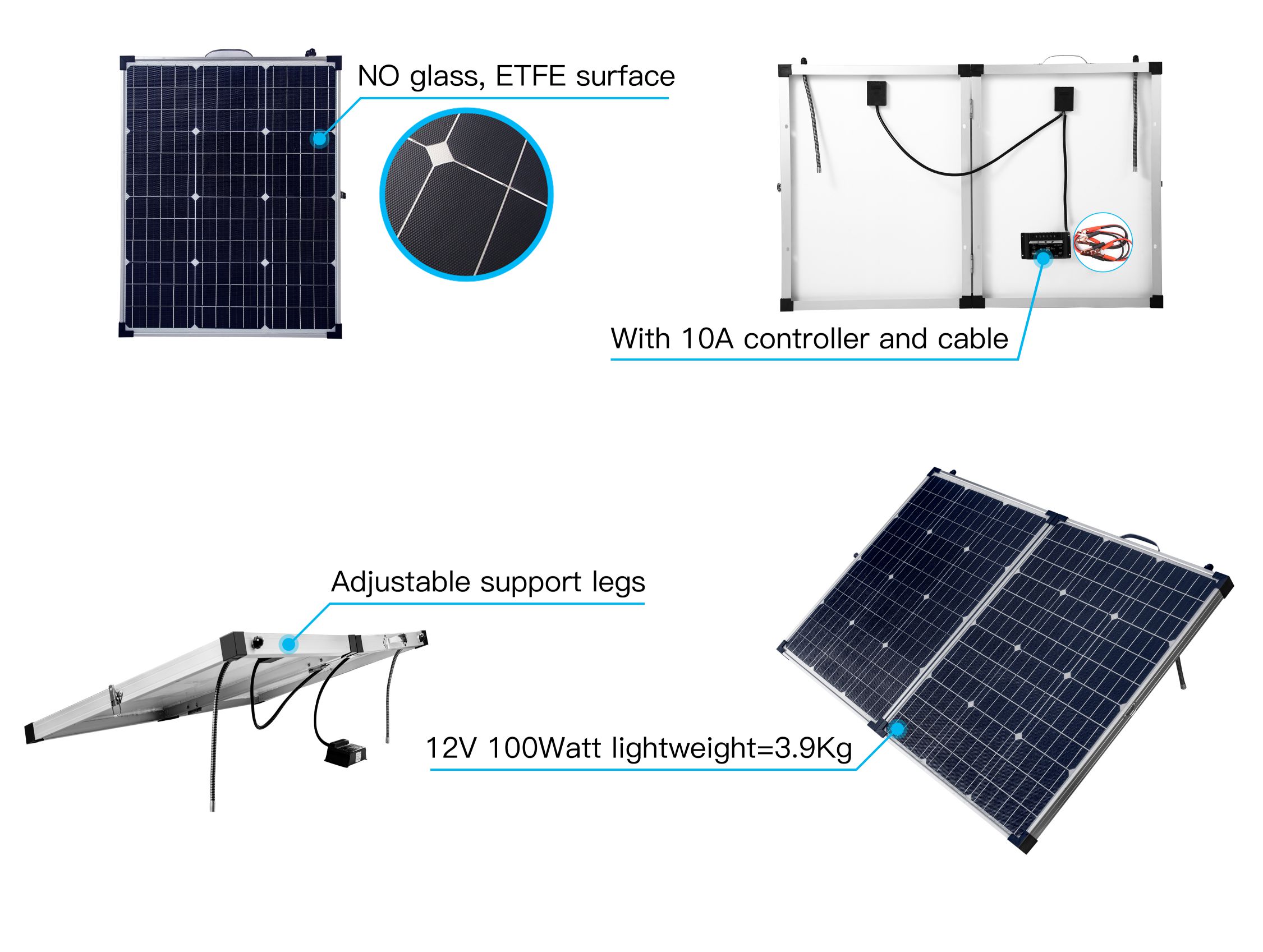 Foldable an portable solar panel