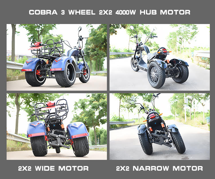 4000W 3 wheel Cobra Electric scooter With EEC COC approved  