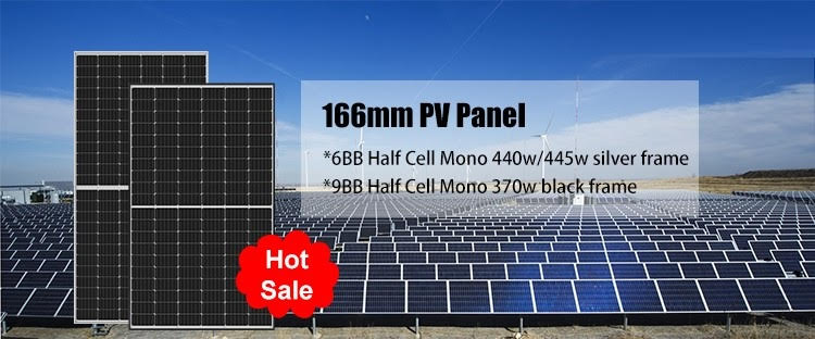 New tech 166mm half cut cells solar panel
