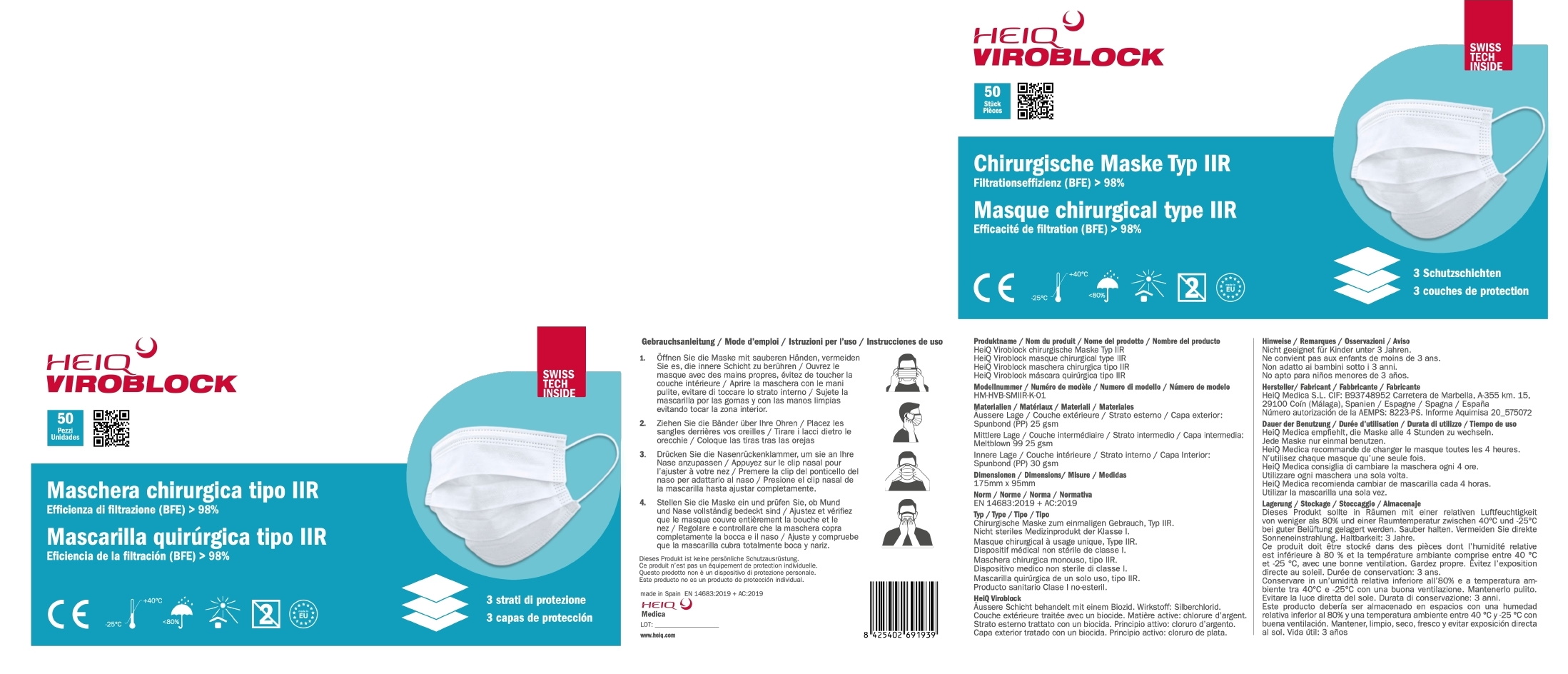 SURGICAL MASKS WITH VIROBLOCK Type IIR