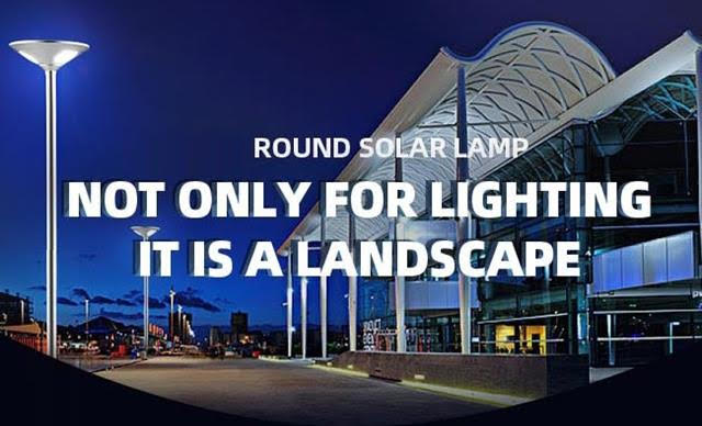 Round Solar lamp for landscape and lighting