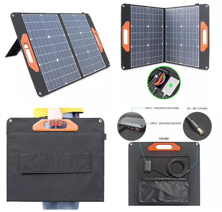 portable and foldable solar panel charge