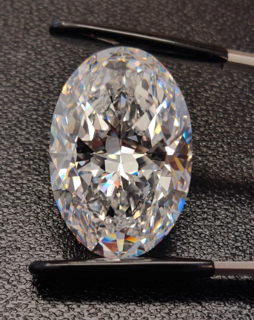 TWO identical diamonds of 50 carats each.