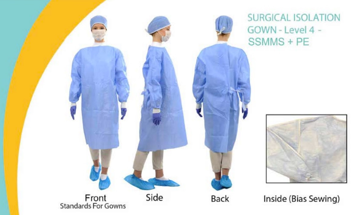 Surgical Disposable Isolation Level-4 Gown. 500000units. EXW New Jersey 