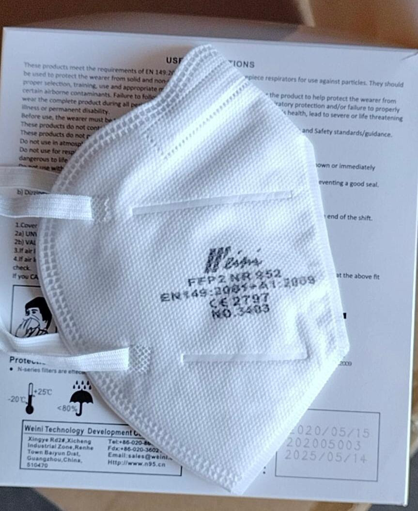 FFP2(KN95) Disposable Protective Mask with Head-Band. 500K. EXW Los Angeles 