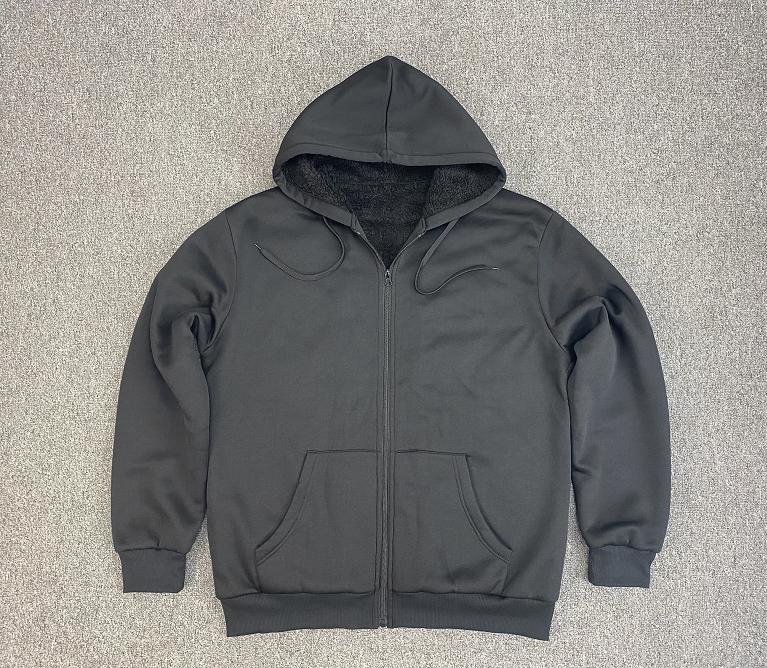 New mens fleece hoody jacket with sherpa lining China