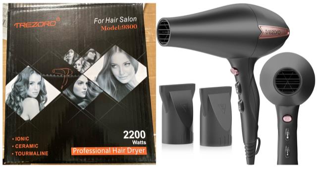Trezoro Ionic Salon Hair Dryer. 648units. EXW Los Angeles 