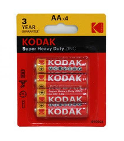 KODAK SUPER HEAVY DUTY BATTERIES AA/4CT(1/2024). 5376 UNITS. EXW CHICAGO