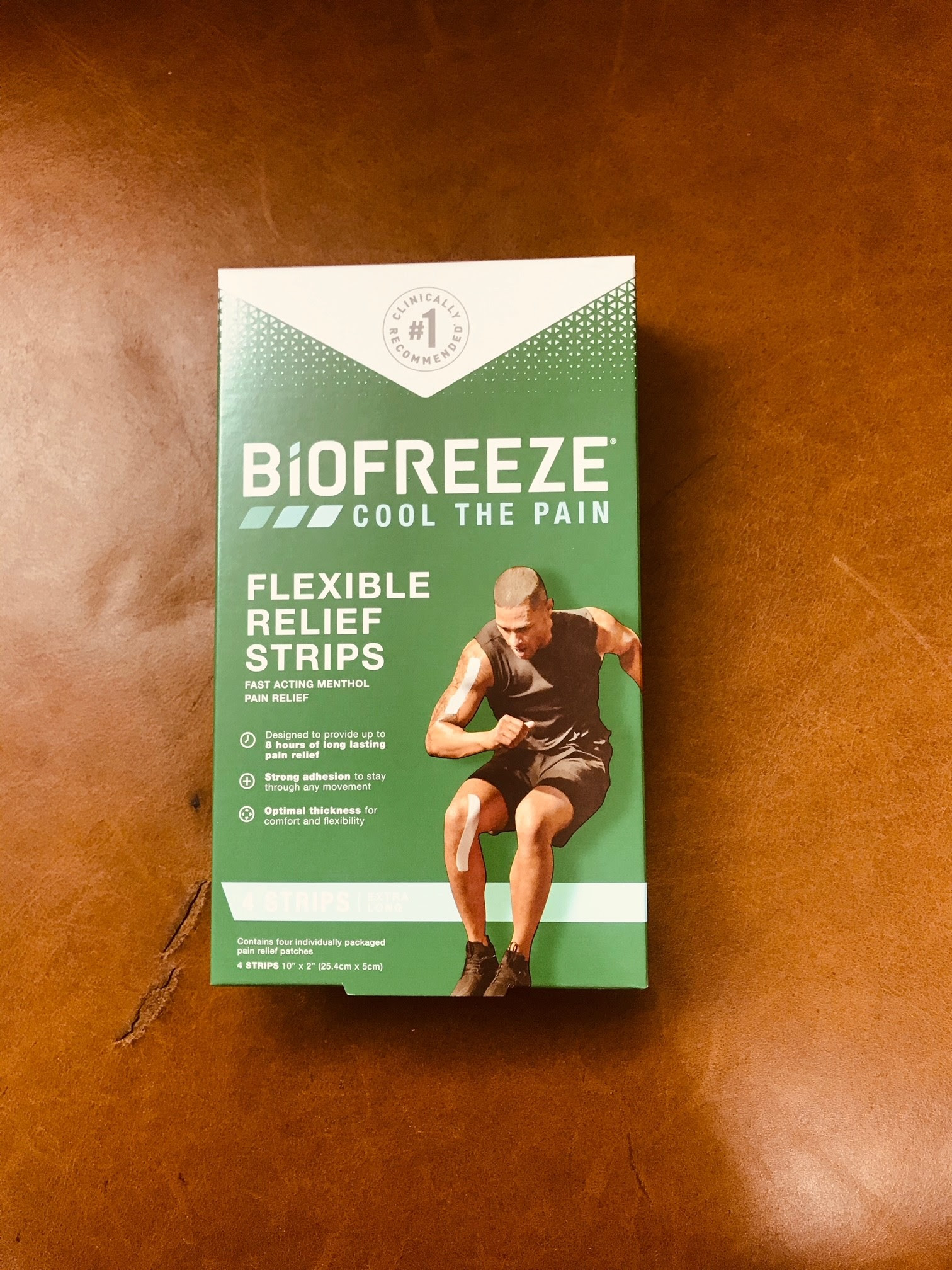 Biofreeze flexible pain relief strips. 22,400boxes. EXW Los Angeles $1.95/box of 4Strips.