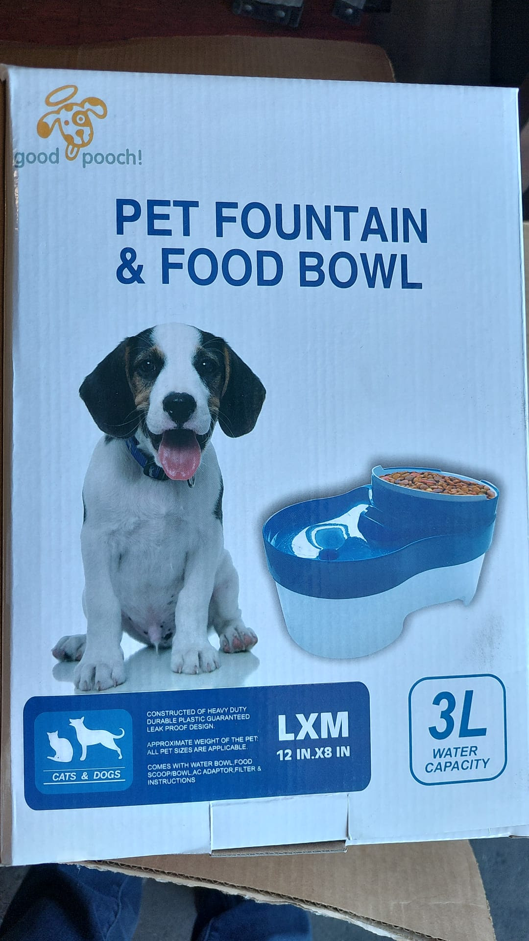 Premium Pet Fountain Large Capacity with Water Filter and Food Bowl. 360 units. 