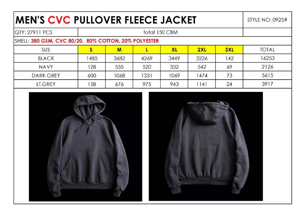 Mens CVC pullover fleece jacket China