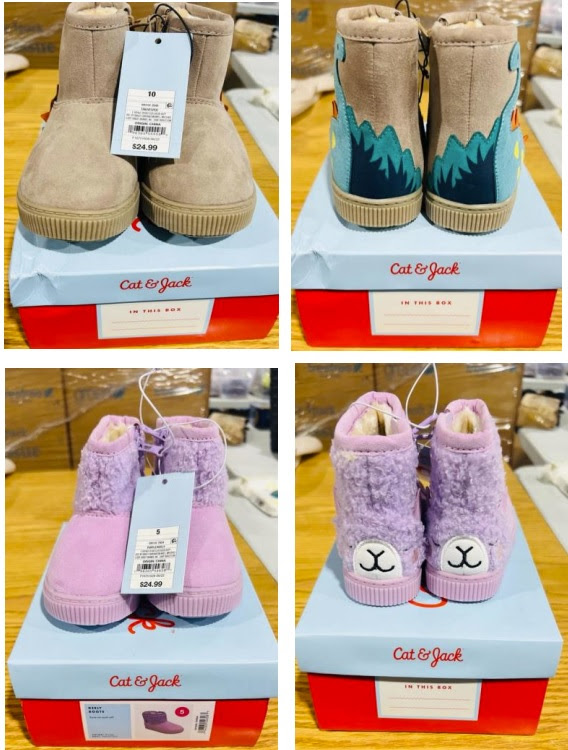 Cat & Jack Kids Winter Boots. 42,120 pairs. $3.95 Delivered in US.