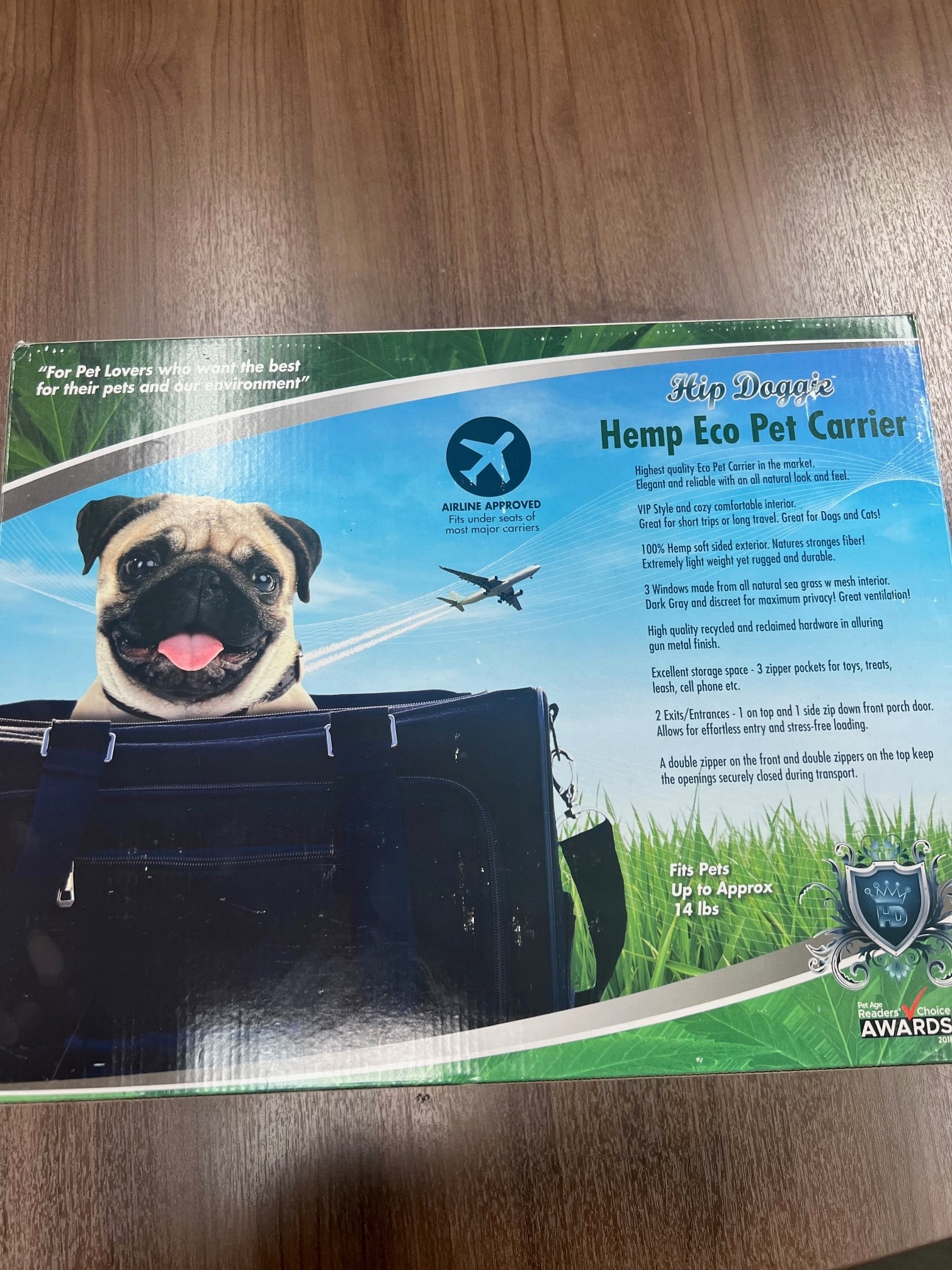 Hip Doggie Hemp Airline Approved Eco Pet Carrier. 900units. EXW Los Angeles $16.00unit.