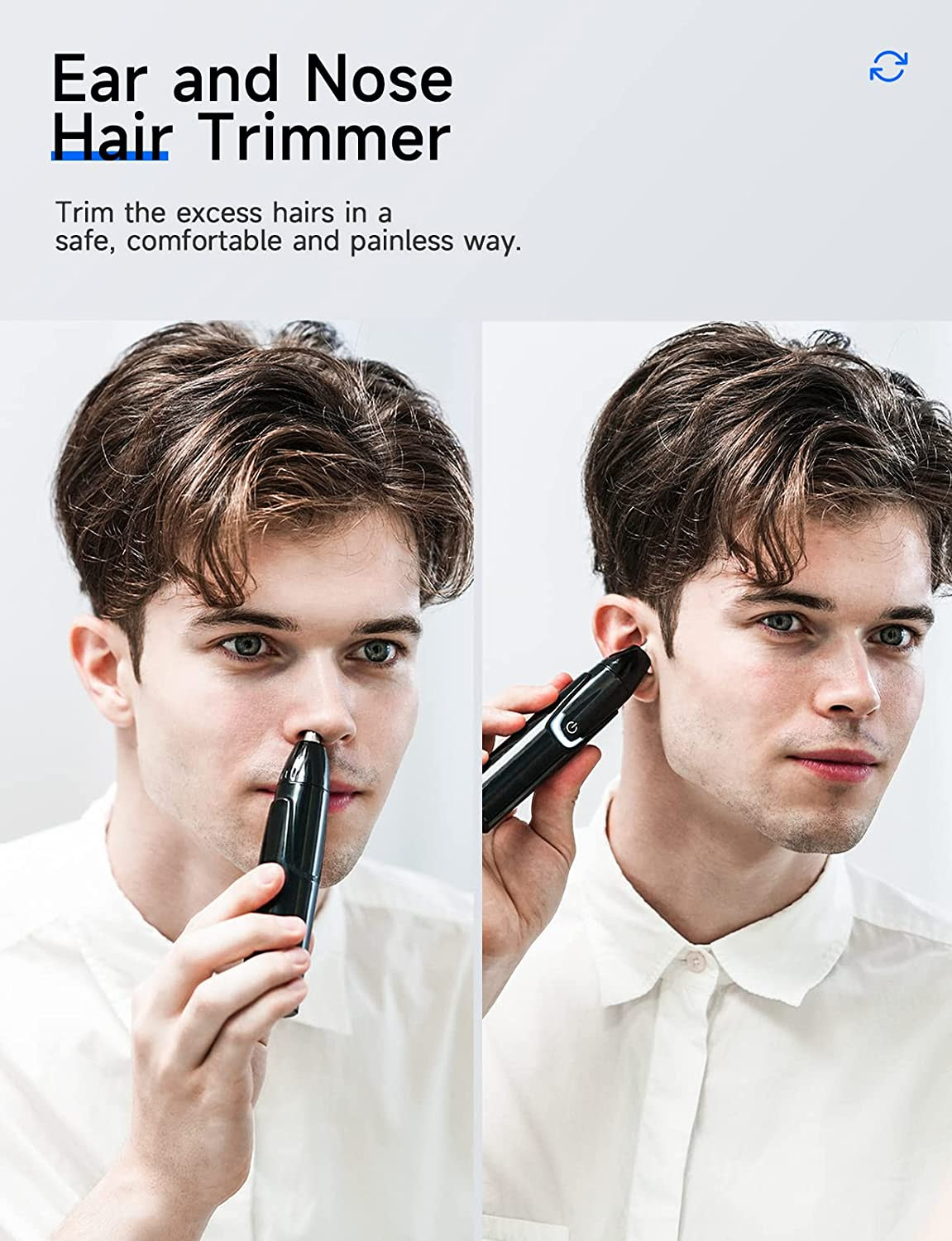 Rechargeable Ear and Nose Hair Trimmer.