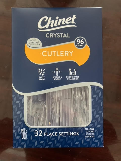 7,920 packs of Chinet crystal cutlery