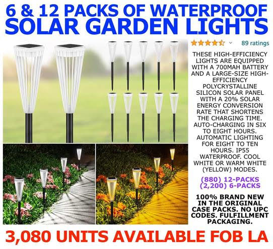 3,080 Kinkai 6 & 12-Packs Of Waterproof Solar Garden Lights
