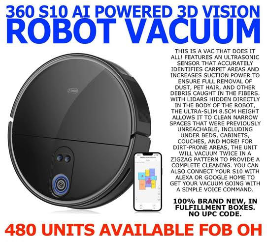 The S10 robot vac from 360 features an ultrasonic sensor that accurately identifies carpet areas and increases suction power to ensure the full removal of dust, pet hair, and other debris caught in the fibers. 