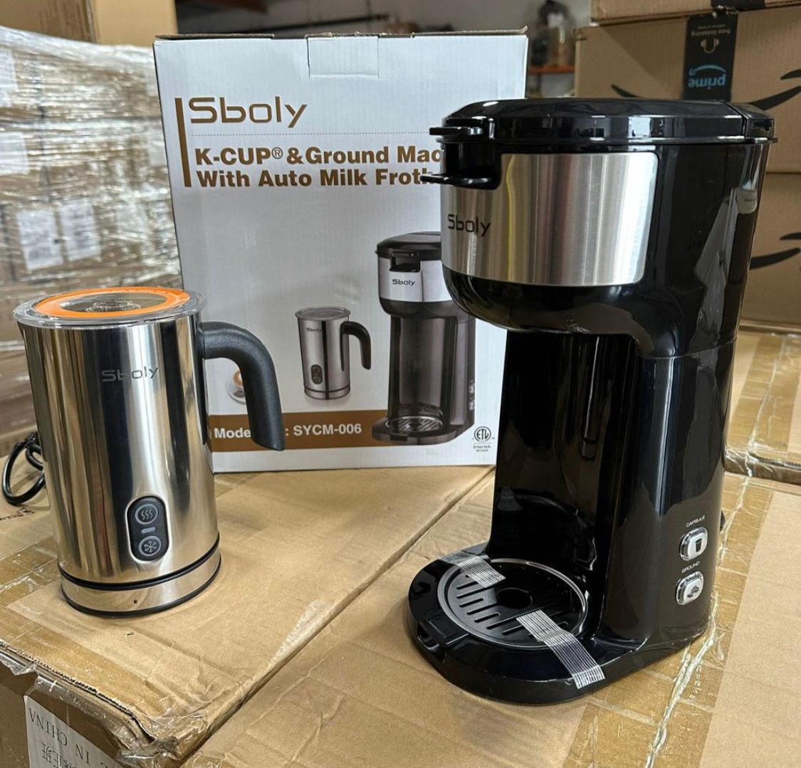 Sboly K-Cup & Ground Machine with Auto Milk Frother. 1000 units. 