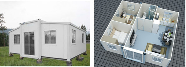 for our expandable container house , its standard size is 5850mm*6062mm*2500mm, about 36sqm