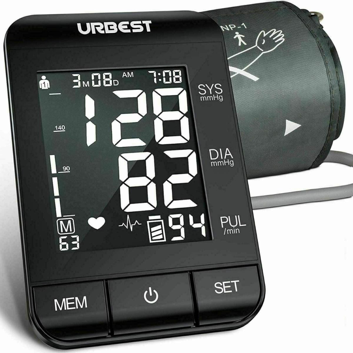 URBEST Upper Arm Blood Pressure Monitor Portable LED Display Pulse Test BP Cuff - Available