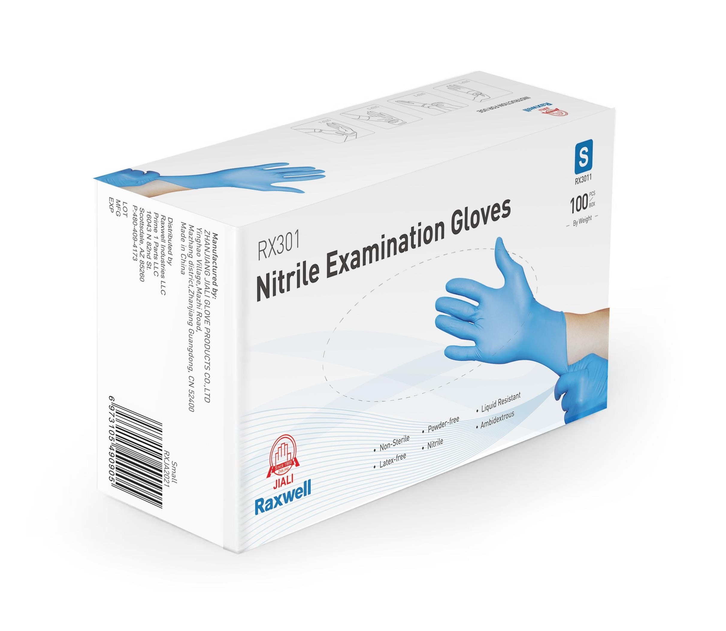Raxwell FDA 510K Chemo 4mil Nitrile Examination Gloves. 140000Boxes. EXW Los Angeles Box of 100.