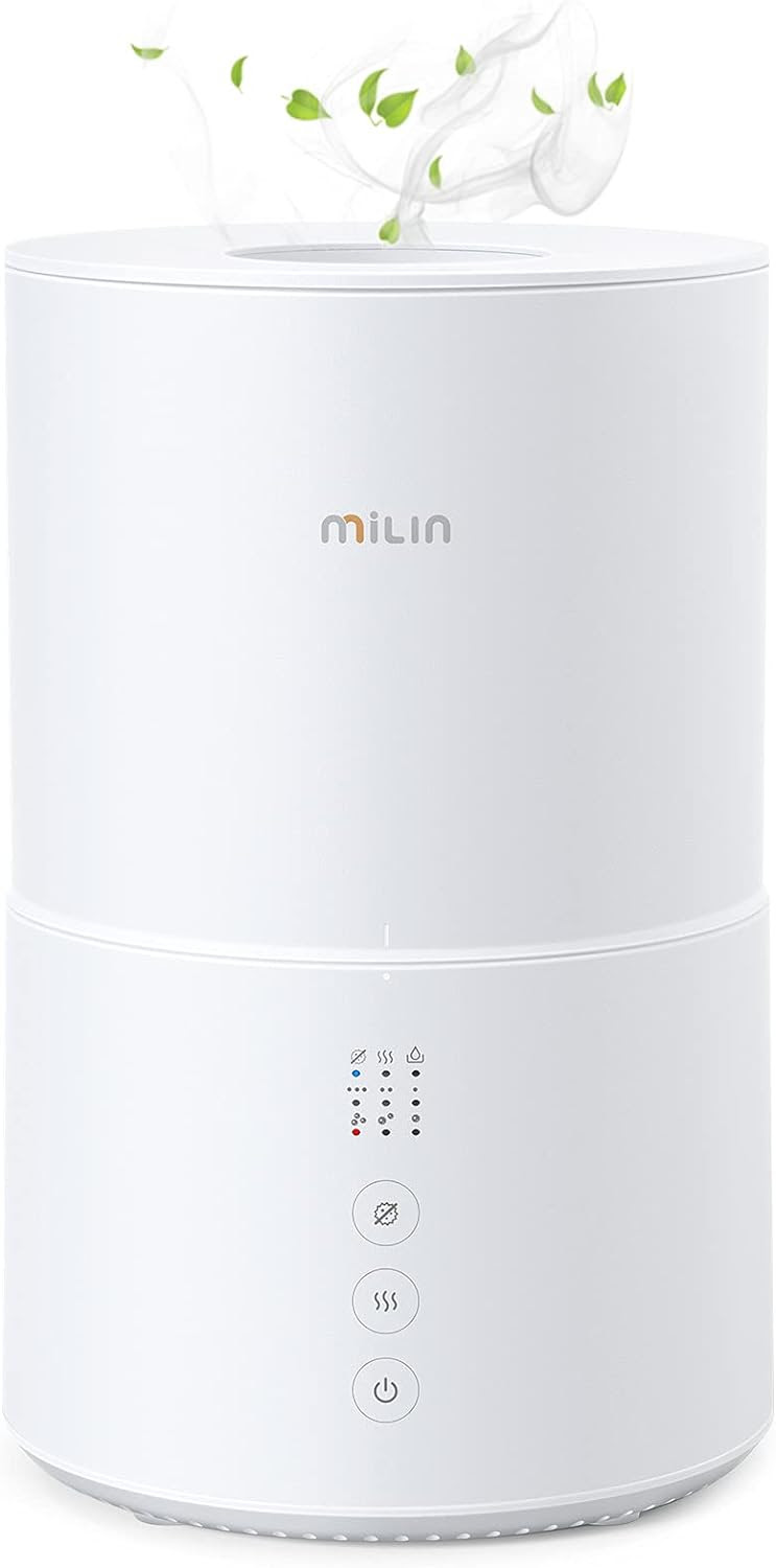 Cool Mist Humidifier, MILIN Top Fill Germ Free Humidifiers for Bedroom with Essential Oil Diffuser for Large Home, Baby, Plants, Kids                               