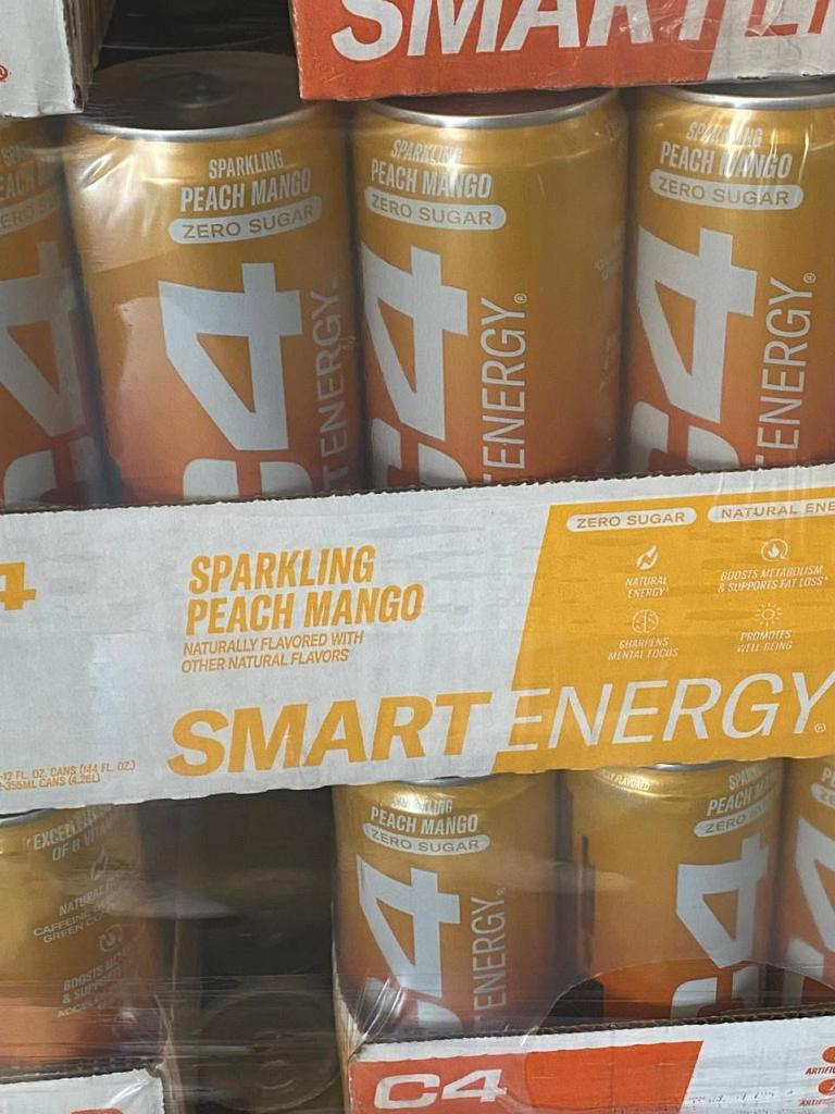 C4 Smart Peach Mango Energy Drink. 3952Cases of 12. EXW Los Angeles