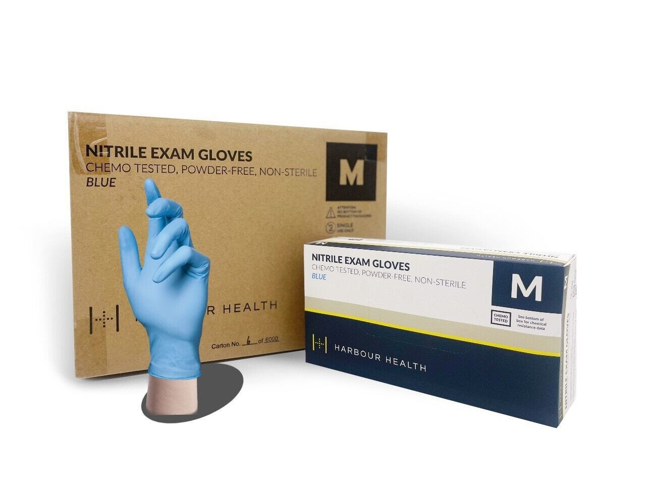 Harbour Health Chemotherapy Rated 5 MIL Nitrile Exam Gloves. 80000Boxes. EXW Los Angeles /box of 100 Gloves. (M & L only)