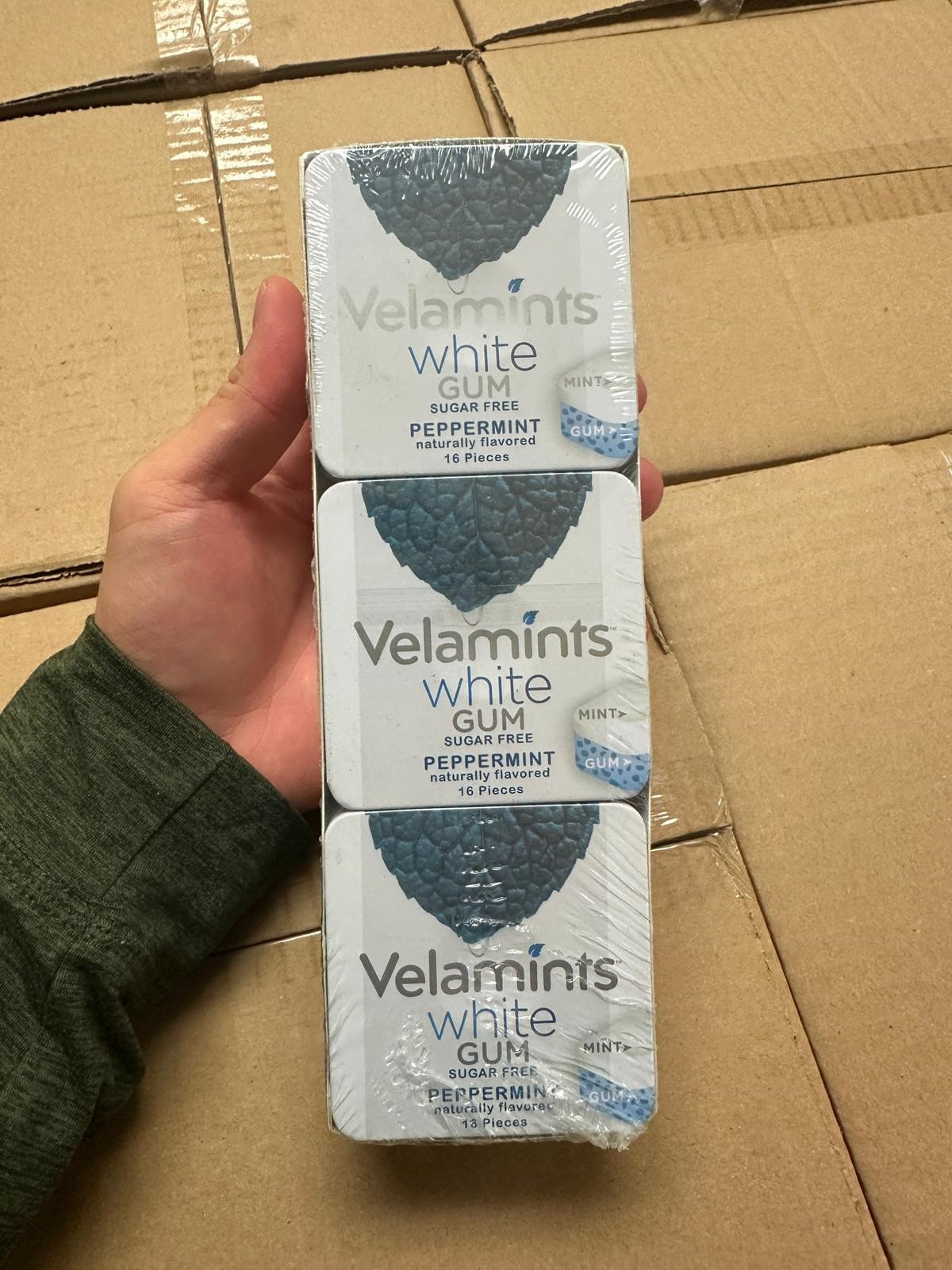 Velamints Fresh Peppermint Sugar Free Mints Gum. 8500 Boxes of 12 Tins. 