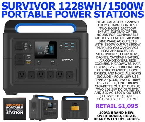 Survivor 1228Wh/1500W Portable Power Stations
