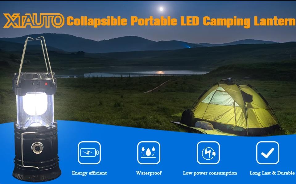SH-5800 Solar Rechargeable Camping Lantern and Flashlight with 6+1 LED lamp + USB output Power                               