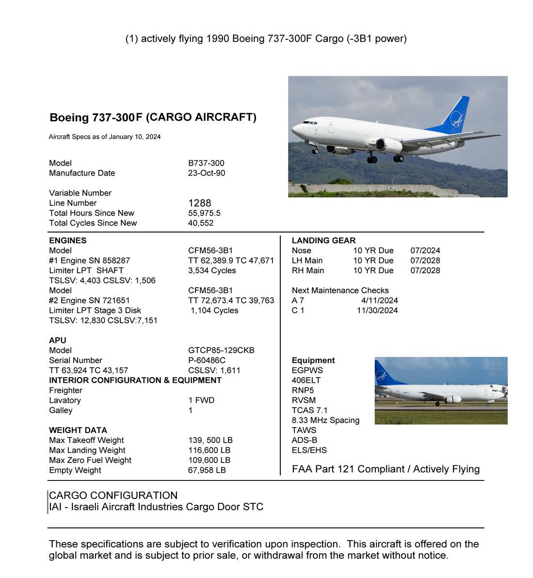 client is looking to buy Boeing planes of an economical and first class configuration
