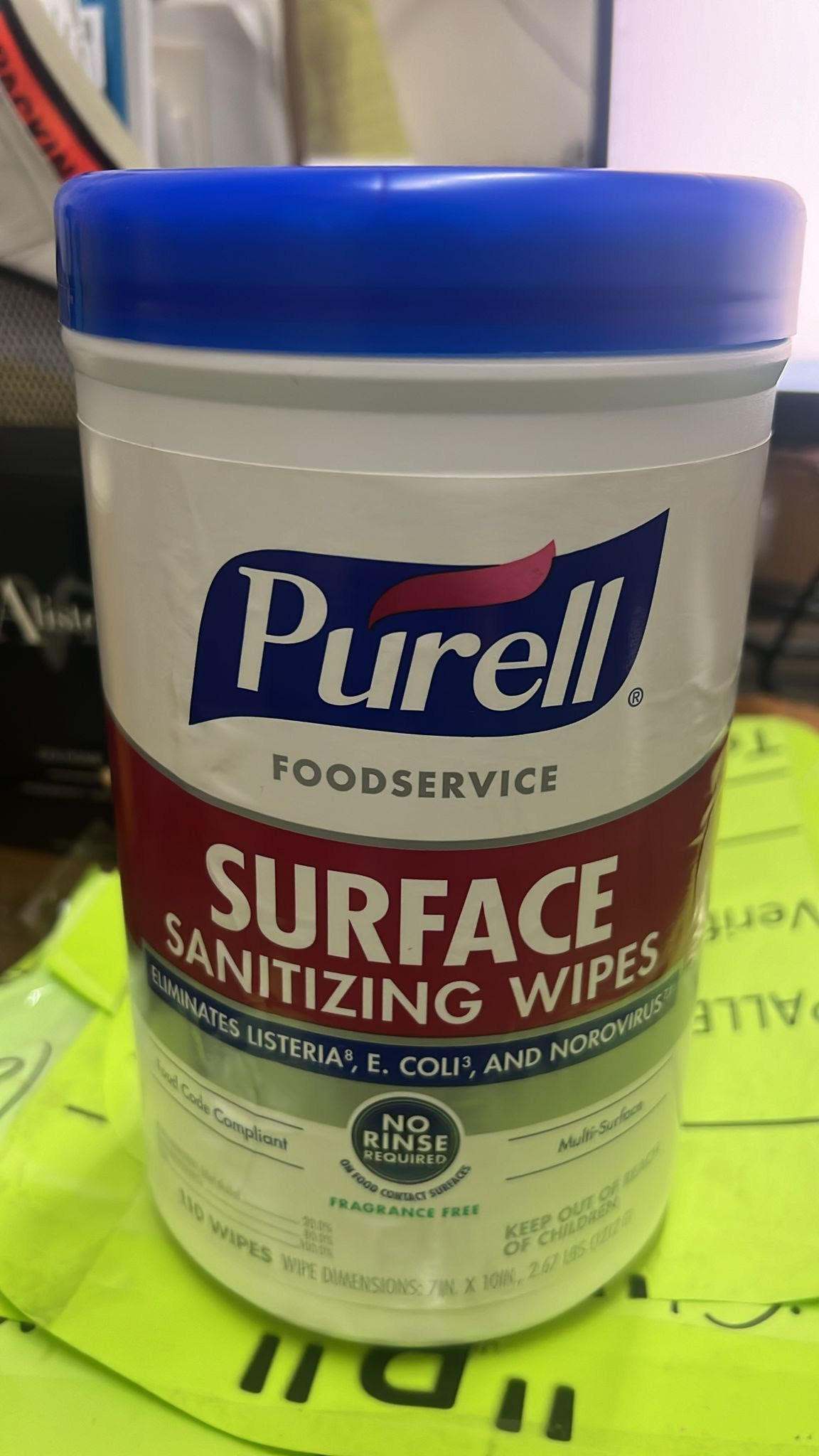 PURELL 110 Count Foodservice Surface Sanitizing Wipes. 10080Canisters. EXW Los Angeles 