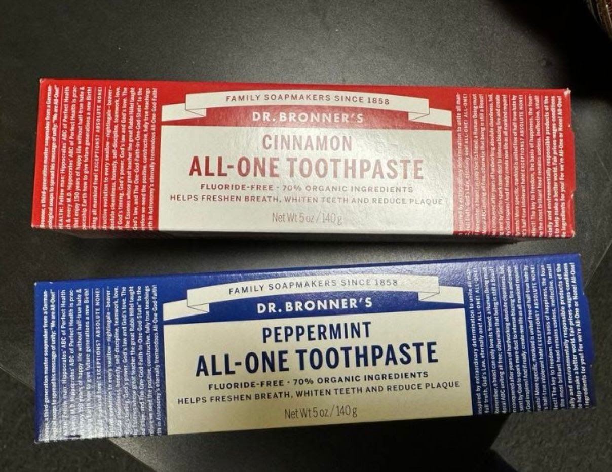 Dr. Bronner’s 5 ounce All-One Toothpaste.  98,280 units. EXW Los Angeles $3.25 unit.