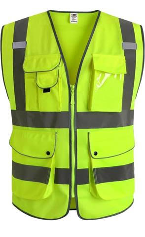 High Visibility Security Safety Vest with Zipper