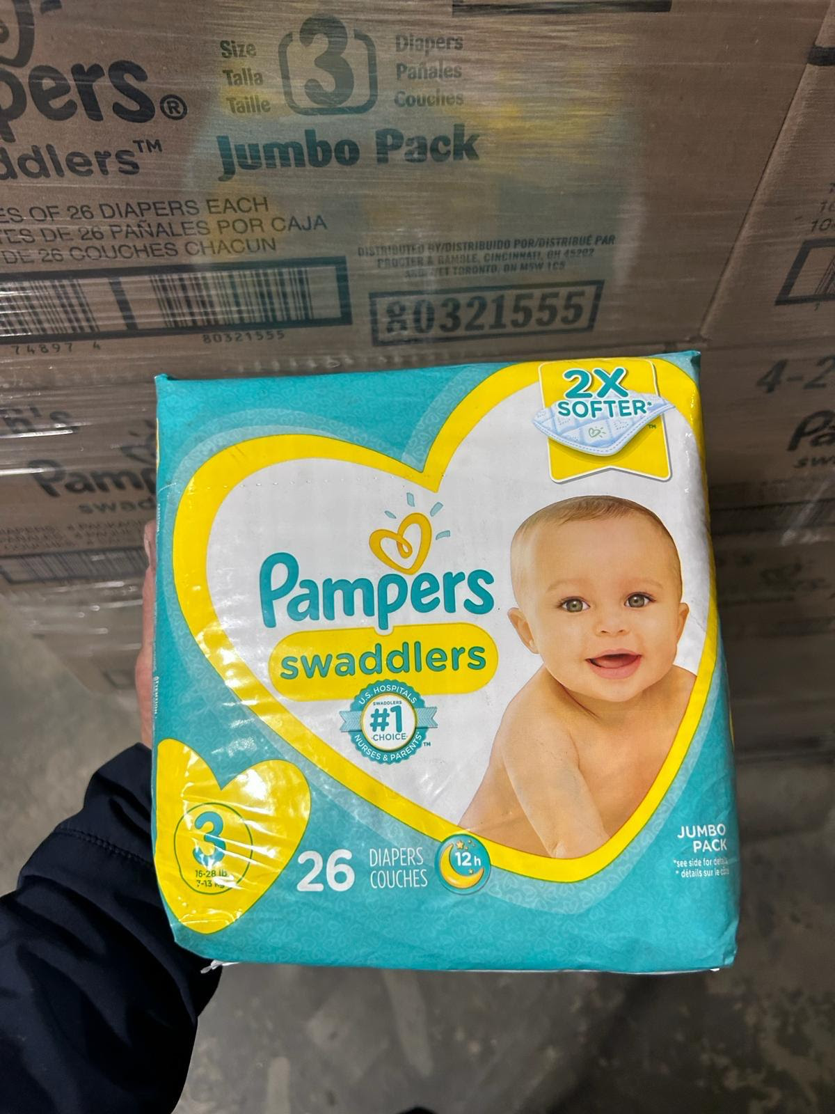 Pampers Size 3 26 Count Diapers. 2836 Packs.  EXW New Jersey $7.95/Pack.