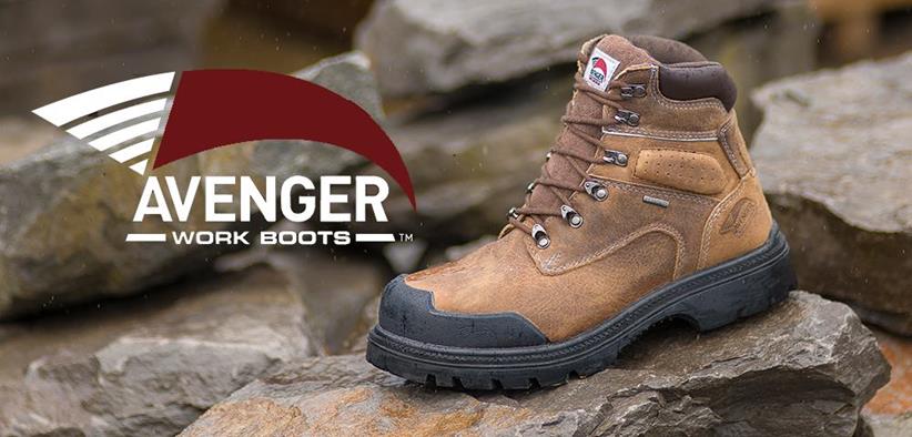 available Work boots and shoes! with steel toe, 50% men and 50% women, from the Avenger brand. 
