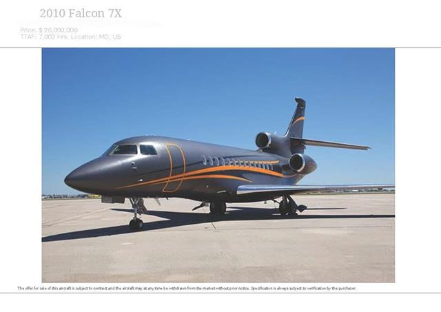 Falcon 7s available for sale  Please see 3 PDFs attached 