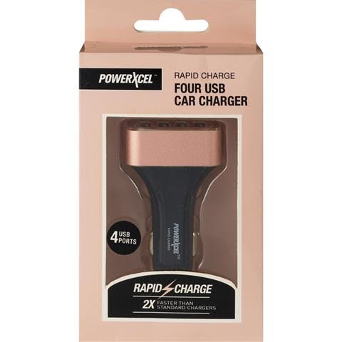 Rapid Charge 4 - Car Charger USB, Rose Gold USA