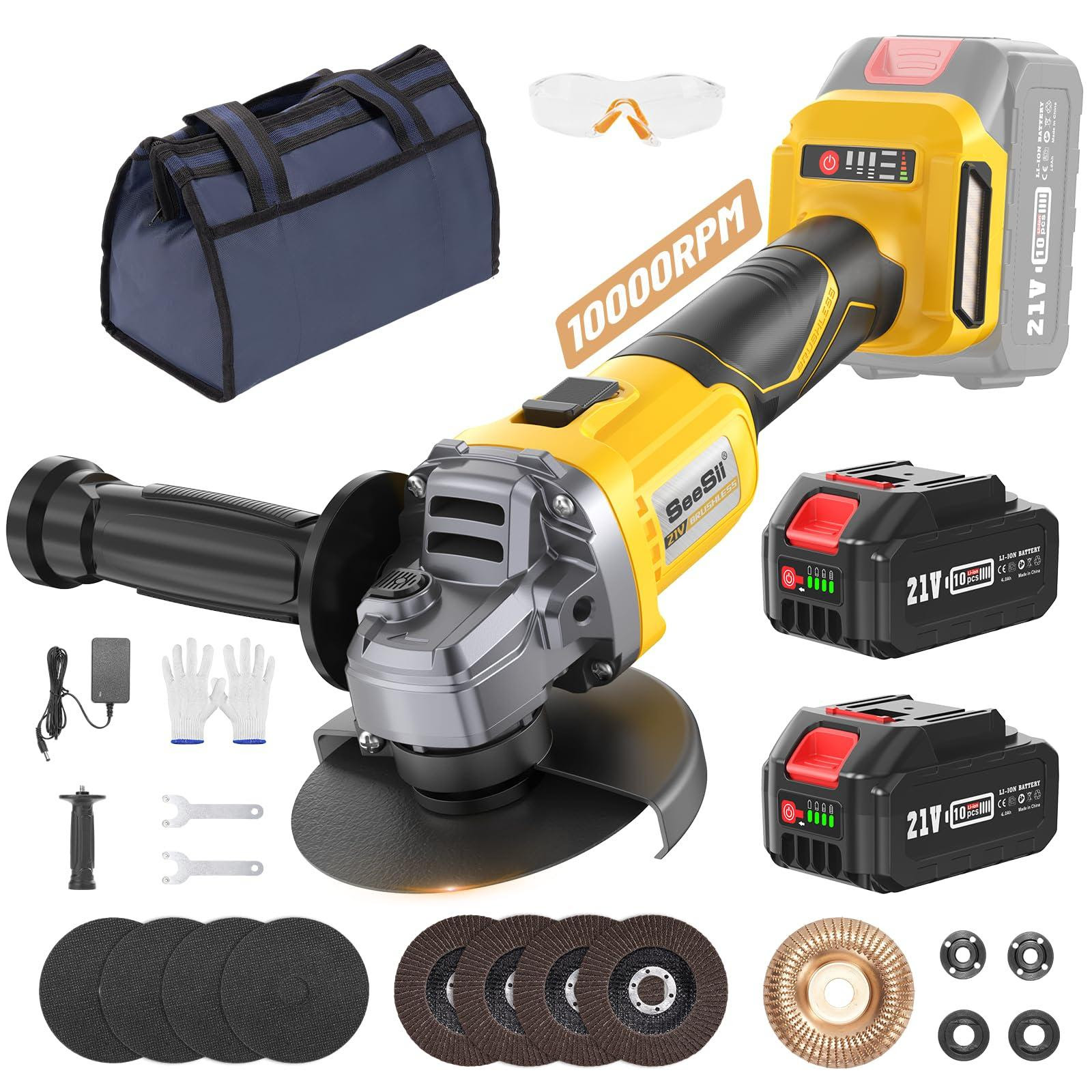 Cordless 10000RPM Angle Grinder Kit with 2x4.0Ah Battery.  400units. EXW Los Angeles $48.00 unit.