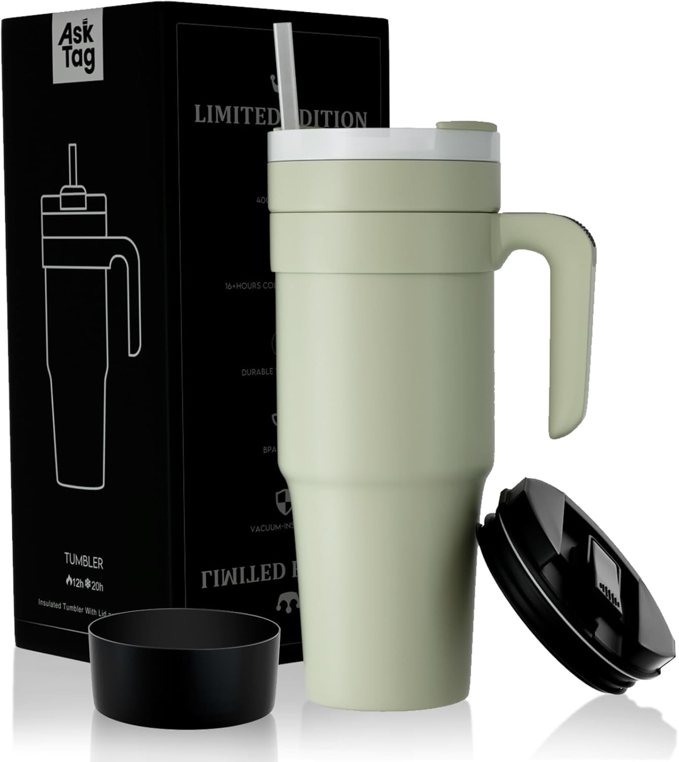 AskTag 40oz BPA Free Reusable Vacuum Insulated Stainless Steel Tumbler.  1900 units. 