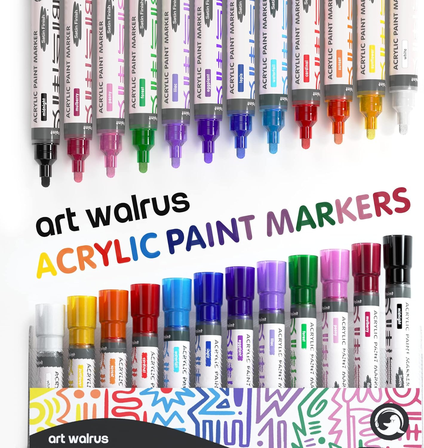 Art Walrus 12 Pack Acrylic Paint Pens Marker Set. 4000 Packs.  EXW Los Angeles $4.75/Pack of 12 Colors.