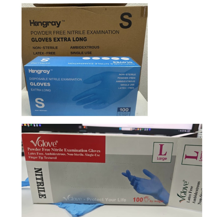 VGlove & Hongray Powder Free Nitrile Gloves.   35,000 Boxes. EXW Las Vegas,  NV $2.75 Box of 100.