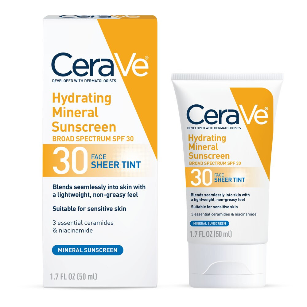 CeraVe 1.7oz Tinted Hydrating Mineral Sunscreen Lotion SPF 30 for Face with Sheer Tint. 6000 Units. EXW Los Angeles $3.95 Unit. Retail $17.99