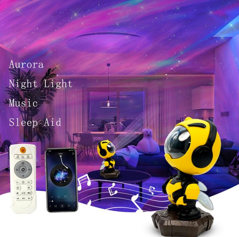 Little Bee Starry Sky Projector Lamp with Timer, Remote Control and Bluetooth Speaker and Built-in White Noise Music. 8121 Units. EXW Los Angeles $7.25 Unit. Original retail $56.99 (On sale now $27.99)