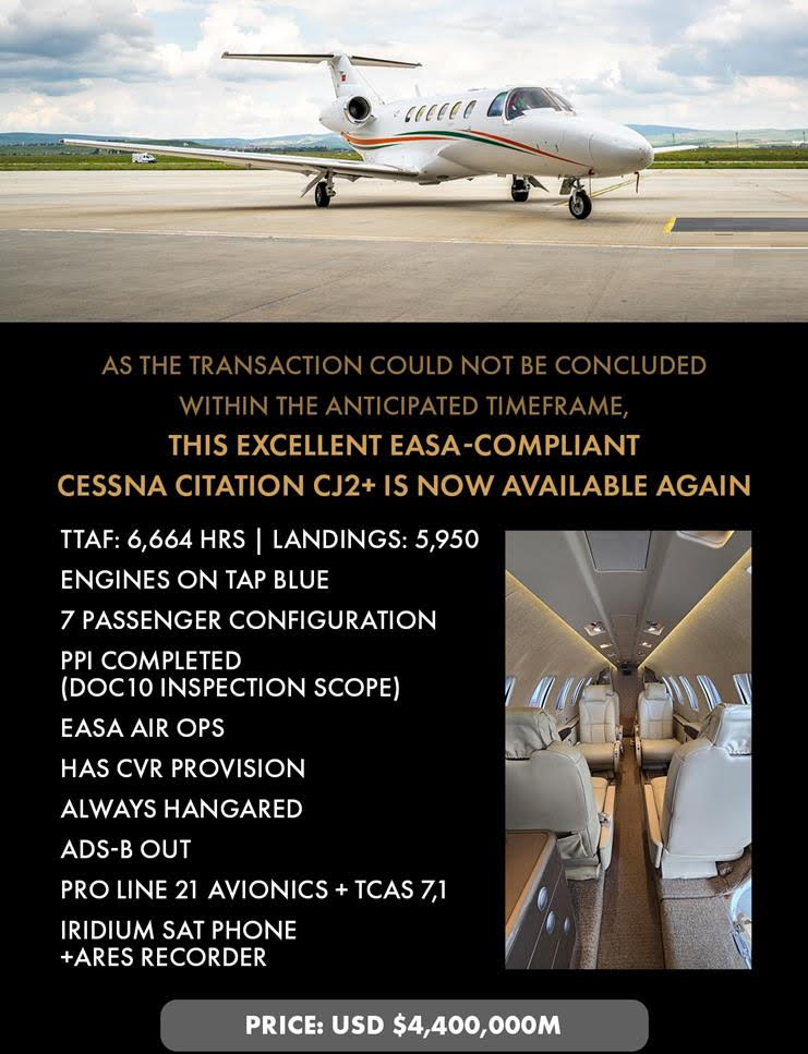 EASA Compliant CJ2+ with Fresh Doc10 Inspection