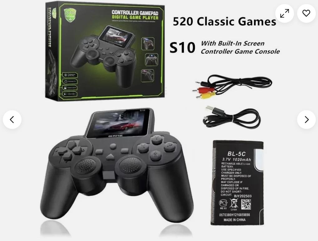 Controller Gamepad S10 2.4 inch Display Screen with TV Connect 520 Games.  4000 Units. EXW Los Angeles $8.75 Unit. Retail $17.00