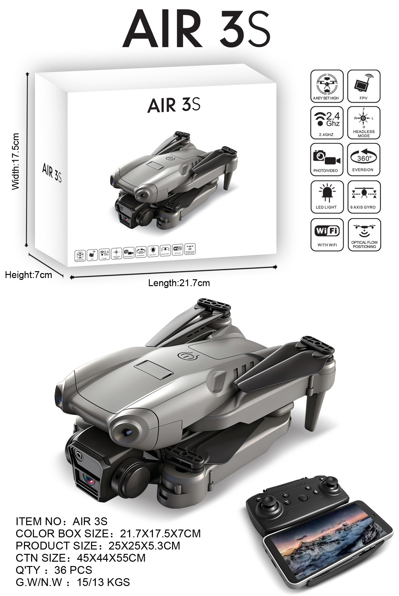 AIR 3 S Drones. 30,000 Units.  EXW Los Angeles $12.50 Unit.